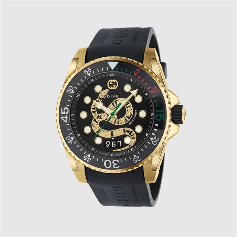 gucci 45mm dive watch snake|Gucci watch with snake.